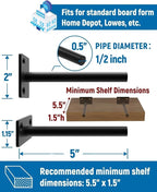 LEOPO Black 8-Pack 5 inch Floating Shelf Brackets, Hidden Shelf Bracket - Image 3