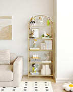 Hzuaneri Bookcase Bookshelf, Tempered Glass Bookshelves, Slim Shelving Unit - Image 8