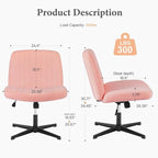 OLIXIS Criss Cross Chairs Legged Armless No Wheels Wide Seat Height Adjustable - Image 2