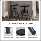 LOKKHAN 4-Pack Industrial Bar Stools, Heavy-Duty Black Metal Frame - Image 5