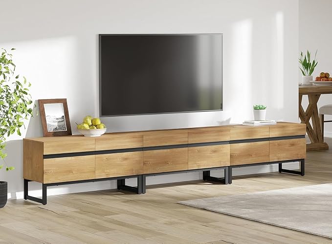 WAMPAT Modern TV Stand for 32-110 Inch TVs, Wood Entertainment Center - Image 8