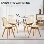 5-Piece Round Dining Table Set, Small Kitchen Table Chairs Set of 4 Space - Image 8