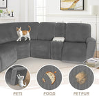 Arfntevss Sectional Recliner Couch Covers Velvet Washable Corner Sectional Sofa - Image 7
