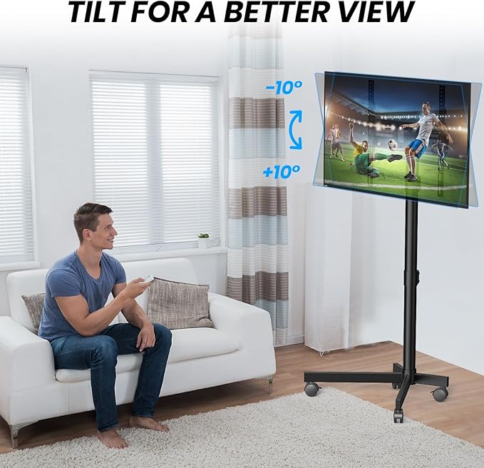 Mobile TV Cart Rolling TV Stand - Image 6