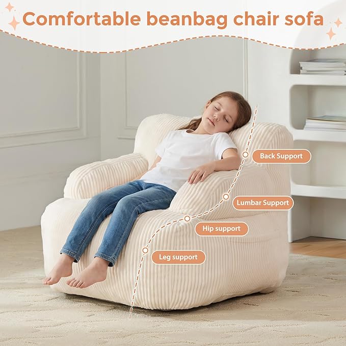 Bean Bag Chairs for Kids with Armrests, Comfy Kids Bean Bag Chair, Stuffed - Image 5