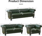 QHITTY 2 Piece Living Room Set, Sectional Chesterfield Sofa Chair Contemporary - Image 2