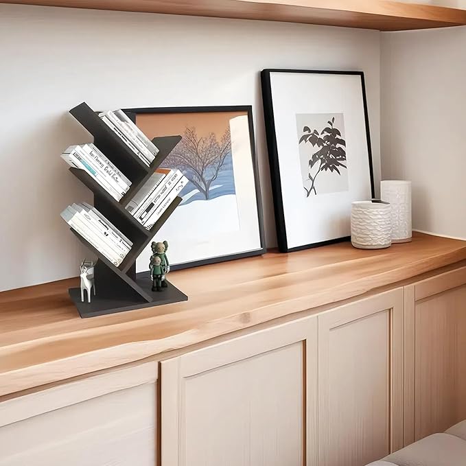 Godferyxin Book Tree Bookshelf, 5-Tier Wood Bookshelf Tree Bookcase - Image 3