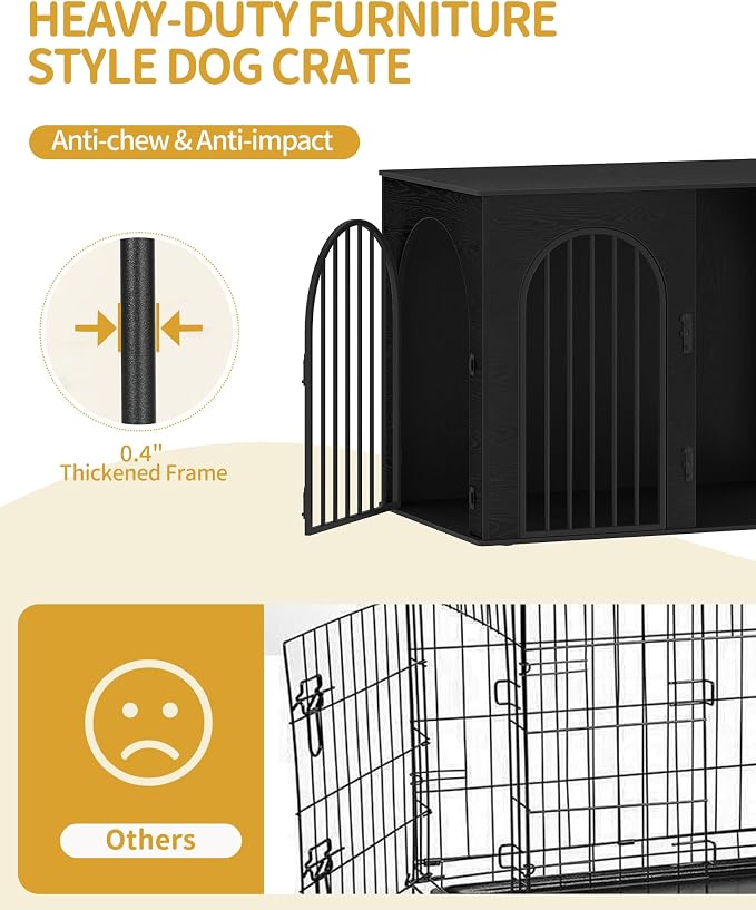 Hzuaneri 44.1" Wooden Dog Crate Furniture, Indoor Dog Kennel Dogs Cage - Image 7