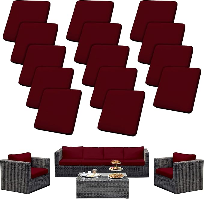 Outdoor Cushion Covers Set, Replacement by SUKAIKEQA