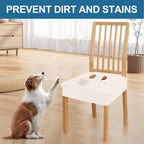 Smiry Waterproof Seat Covers for Dining Room Chairs Set of 8, Stretch Jacquard - Image 6