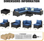JOYURE 8 Pieces Patio Furniture Set All-Weather Outdoor Wicker Sectional - Image 4