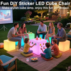 16'' Cordless LED Cube Chair Light, LED Cube Seat - Image 4