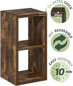 Furinno Cubicle Book Shelf, 2-Cube Bookshelf, Extra Thick Frame Horizontally & - Image 8