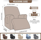 TAOCOCO Recliner Cover 4-Pieces, Recliner Stretch Sofa Slipcover, Recliner - Image 5