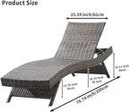 79'' Outdoor Wicker Reclining Lounge Chair Long Reclining Chaise Lounge Set - Image 2
