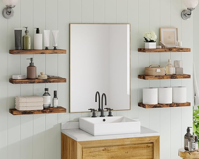 Fixwal 15.7in Floating Shelves, Farmhouse Shelf Wall Decor - Image 2