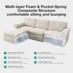 Novilla 108" Modular Sectional Sofa, Modular Sectional Couches - Image 9