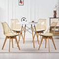 5-Piece Round Dining Table Set, Small Kitchen Table Chairs Set of 4 Space by LECAFURHL