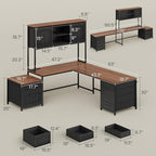 SEDETA Farmhouse L Shaped Office Desk - Image 3