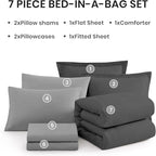Monbix Full Size Comforter Set, Dark Grey Bedding Comforter - Image 7