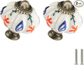 Ivory Pumpkin Knobs 2 Pack Ceramic Cabinet Knobs Vintage Drawer Pulls by Zernmiarder