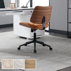 Armless Home Office Chair with Wheels, PU Leather Adjustable Height Computer - Image 7