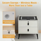 Smart Nightstand with Charging Station, Adjustable LED, USB Ports, Fingerprint - Image 4