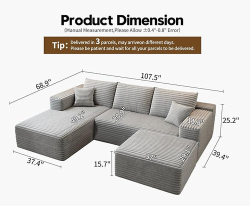 107.5" Cloud Modular Sectional Couch - Image 2