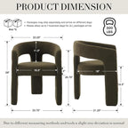 Modern Sherpa Dining Chairs Set of 2, Upholstered Barrel Chairs - Image 2