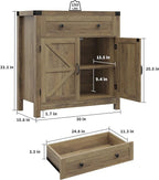 HOSTACK Coffee Bar Cabinet, Kitchen Storage Cabinet, Modern Farmhouse Buffet - Image 3