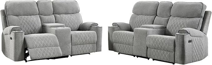 HAOMARKETS Power Reclining Loveseat Sofa Set of 2 - Image 8