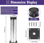 10 Inch Metal Furniture Legs Stainless Steel Adjustable Legs Silver Metal Legs - Image 5