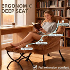 Welnow Lazy Chair with Ottoman, Modern Accent Chair with Armrests and a Side - Image 5