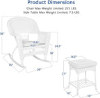 Jeco 3 Piece Rocker Wicker Chair Set - Image 3