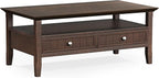 SIMPLIHOME Acadian Solid Wood Transitional-Style 48-inch Wide Coffee Table - Image 4