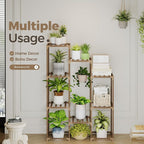 Bamworld Plant Stand Indoor Hanging Plants Shelf 7 Pots Tall Ladder Plant - Image 6