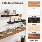 24x8x1.6 inch Floating Shelves Set of 2 – Solid Wood Rustic Black Wall Mounted - Image 8