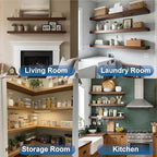 LEOPO Black 32-Pack 8 inch Floating Shelf Brackets, Hidden Shelf Bracket - Image 8