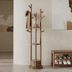 Muwuele Solid Wood Rotary Coat Rack, Freestanding Coat Rack by Muwuele