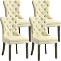 KCC Faux Leather Dining Chairs Set of 4, Upholstered High-end Tufted Dining by KCC