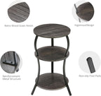 Vintage Small Round Side Table, 3-Tier Slim Waist Circular End Table - Image 7