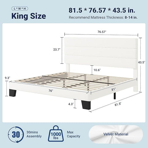 Allewie King Size Platform Bed Frame - Image 2