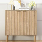 Vrullu Fluted Storage Cabinet, Free Standing Buffet, Wood Sideboard, Dining Room - Image 7
