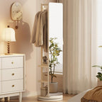 WoodsWhisper Full Length Mirror Coat Rack Solid Wood Floor Mirror 66"x12" Full by Unknown