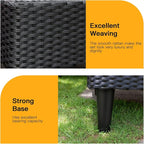 FDW 5 Pieces Patio Furniture Sets Outdoor Sectional Sofa Wicker Chair Rattan - Image 4