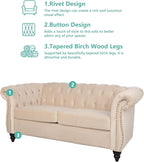 AVZEAR Chesterfield Loveseat, Modern Velvet Sofa Tufted Couch 2 Seater - Image 6
