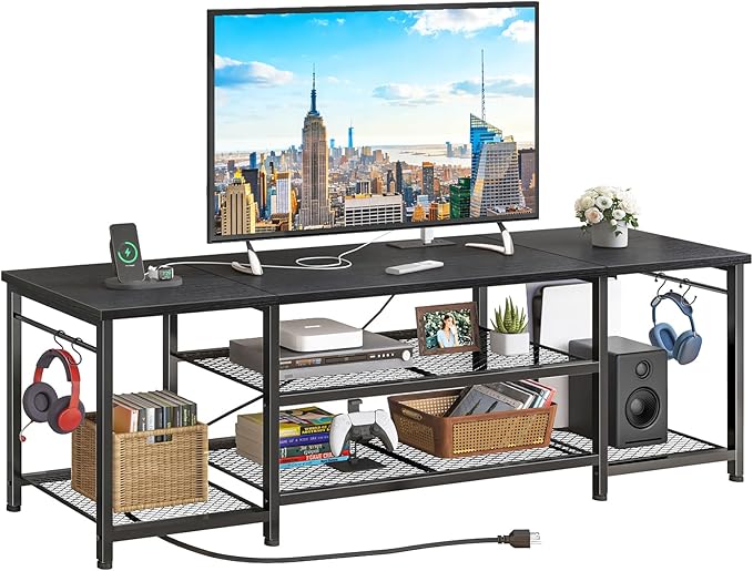 YGEOMER TV Stand for Up to 75 Inch TVs, Entertainment Center by YGEOMER
