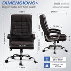 Executive Office Chair Adjustable Leather Chair High Back Swivel Office Desk - Image 3