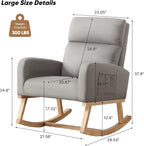 HCHAIRH Rocking Chair Nursery, Leather Nursing Rocking Chairs, Upholstered - Image 2