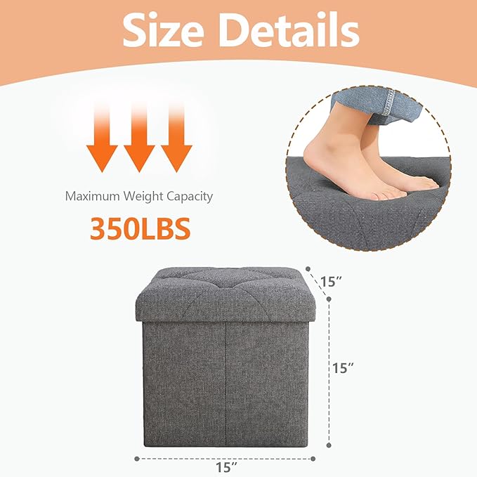 Storage Ottoman Footrest Stool Small Ottoman - Image 3